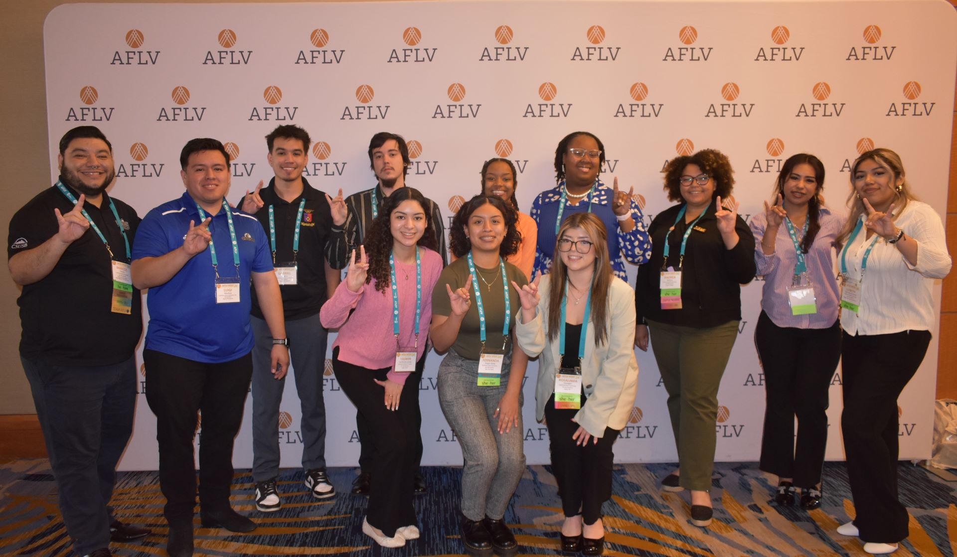 CSUSB fraternity and sorority leaders and OSLE staff at the Association of Fraternal Leadership and Values (AFLV) West Conference 2024
