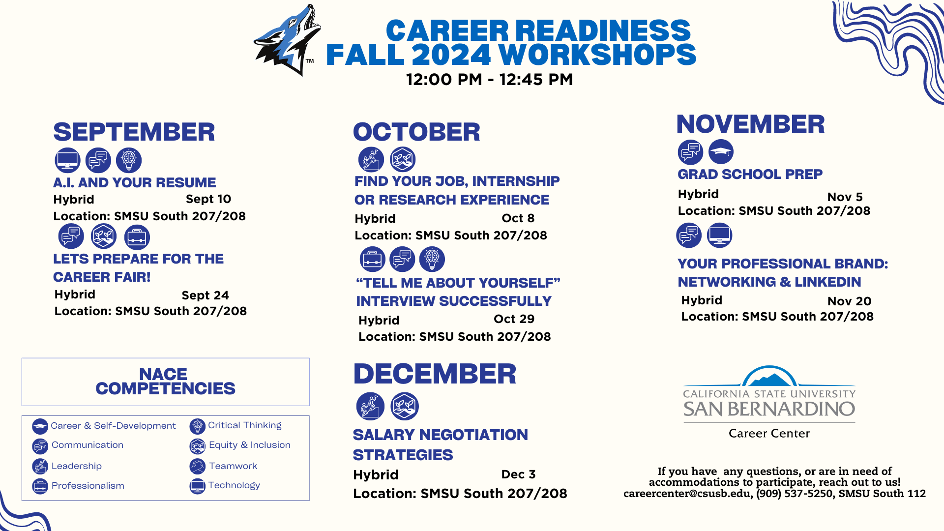 Career Readiness Fall 2024 Workshops