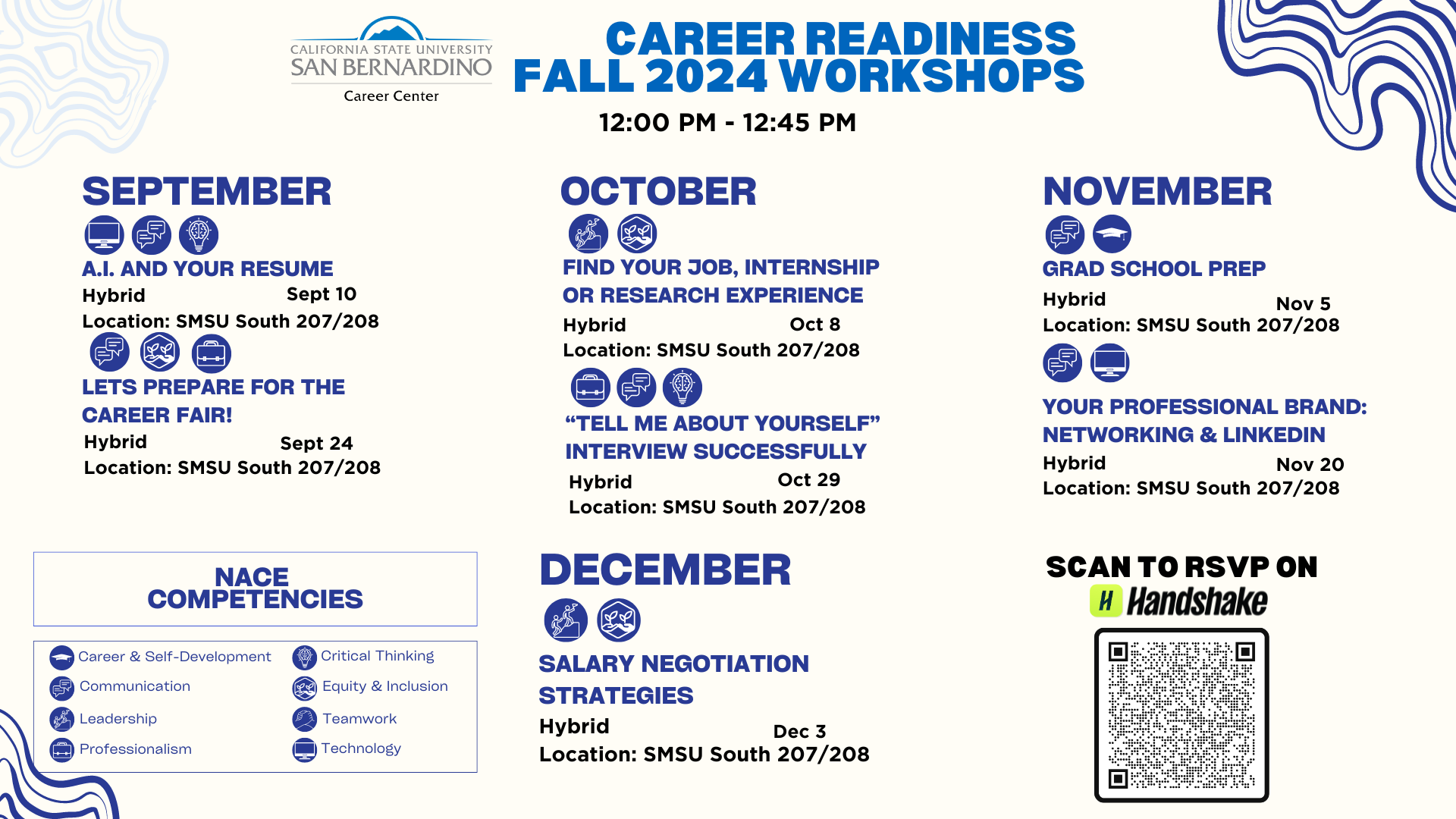 Summer 2024 Career Readiness Series workshop schedule