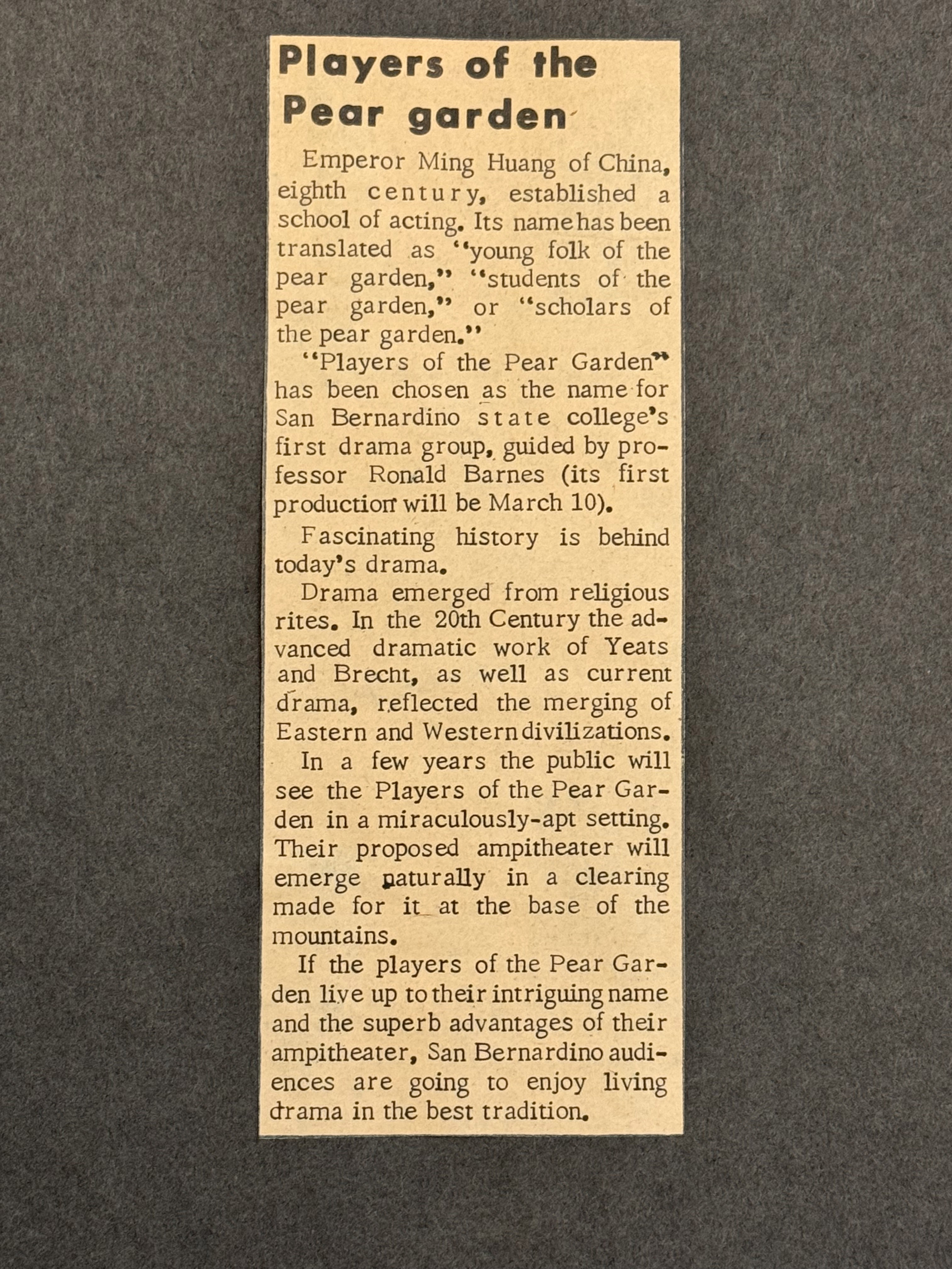 A newspaper clipping regarding the PPG from 1966
