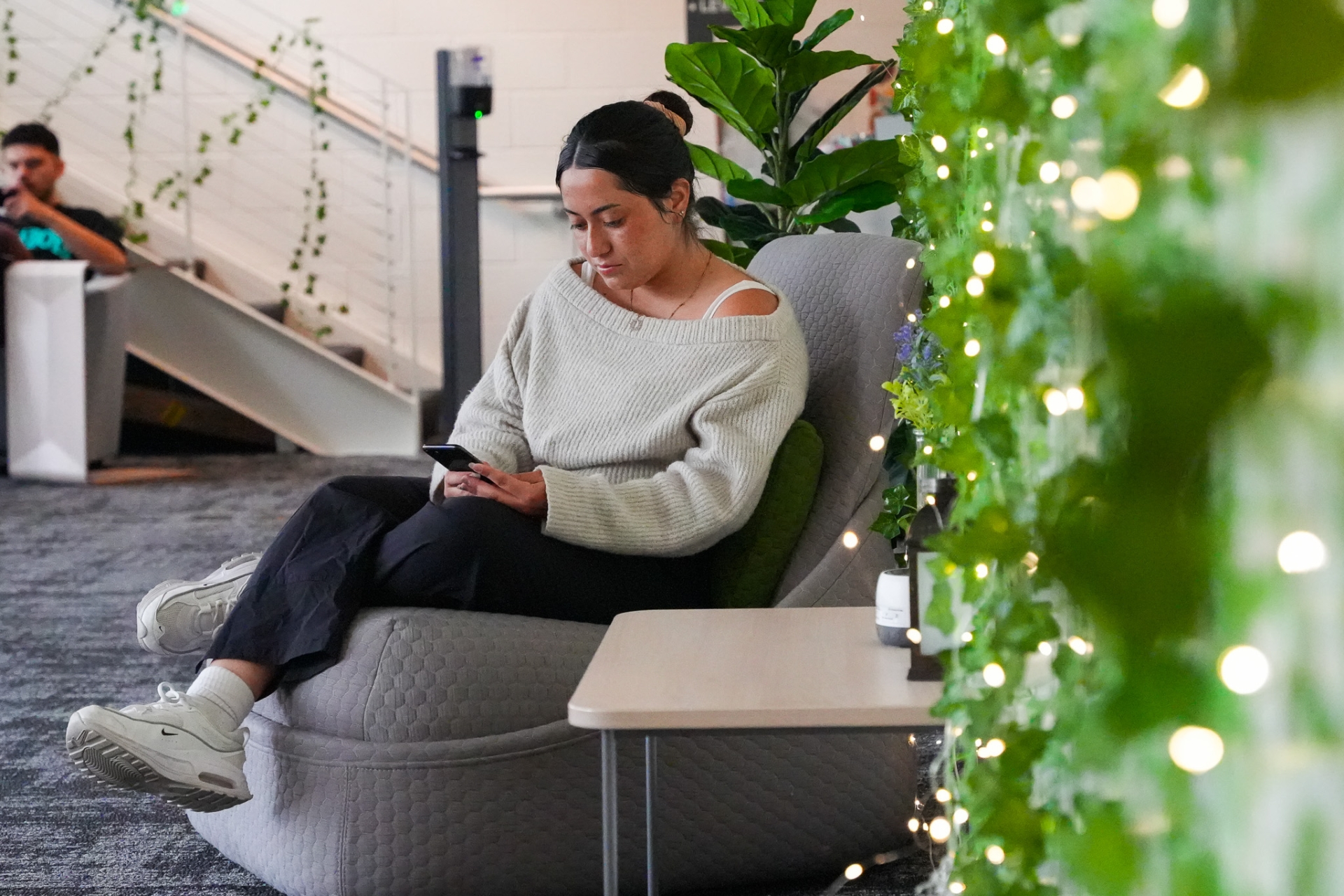 People enjoying the study space 