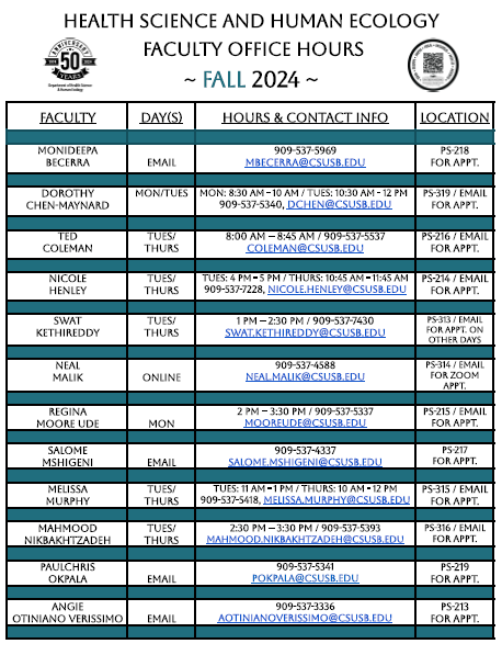 faculty office hours