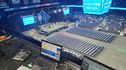 Toyota Arena view from the production booth