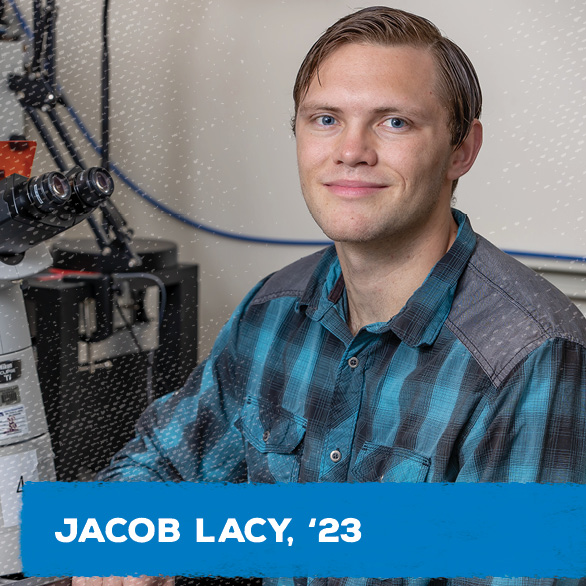 Alumnus Jacob Lacy '23 is inspired to pursue a career in biomedical engineering to study ulcerative colitis.