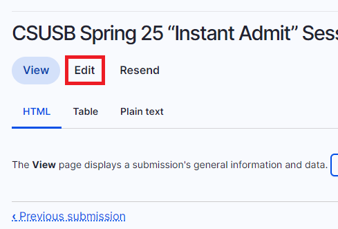 Submission Edit Link