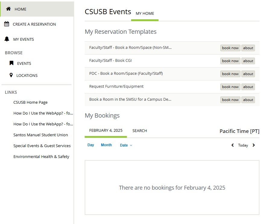 Dashboard view of EMS Portal