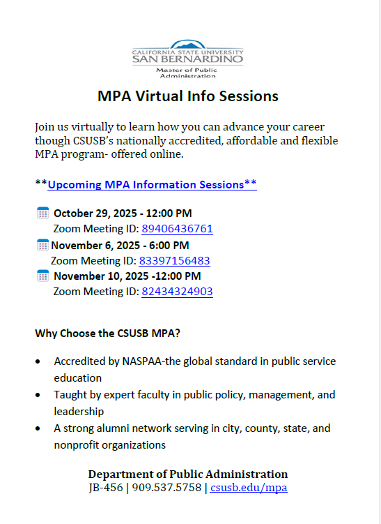 MPA INFO SESSIONS