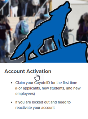 account activation tile