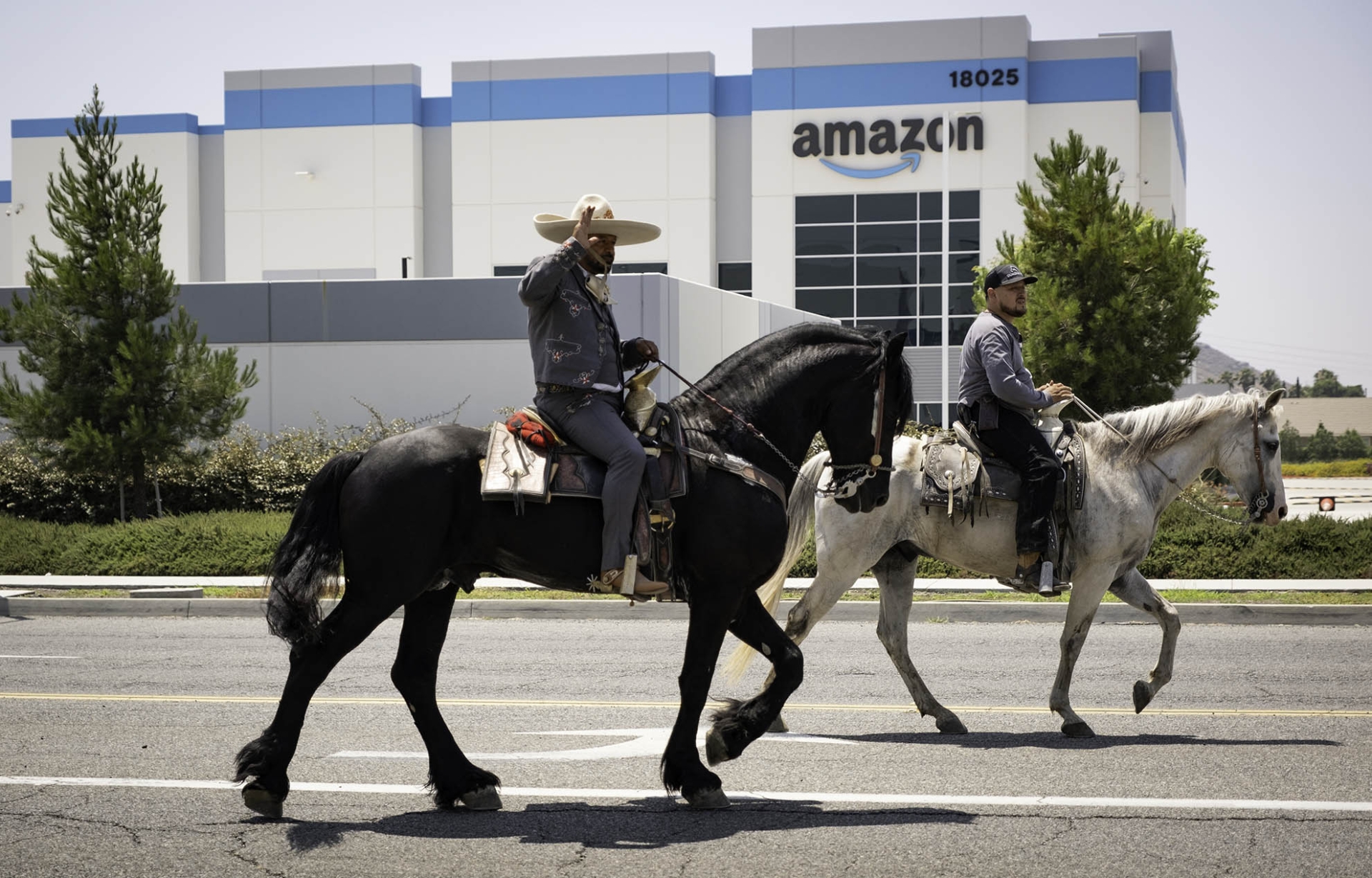 Cabalgata (horse parade) to protest warehouse development,” Bloomington, Calif., July 2024, photo by Fernanda Durazo, courtesy of A People's History of the I.E.