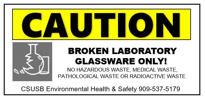 EH&S Label for Broken Glass Containers
