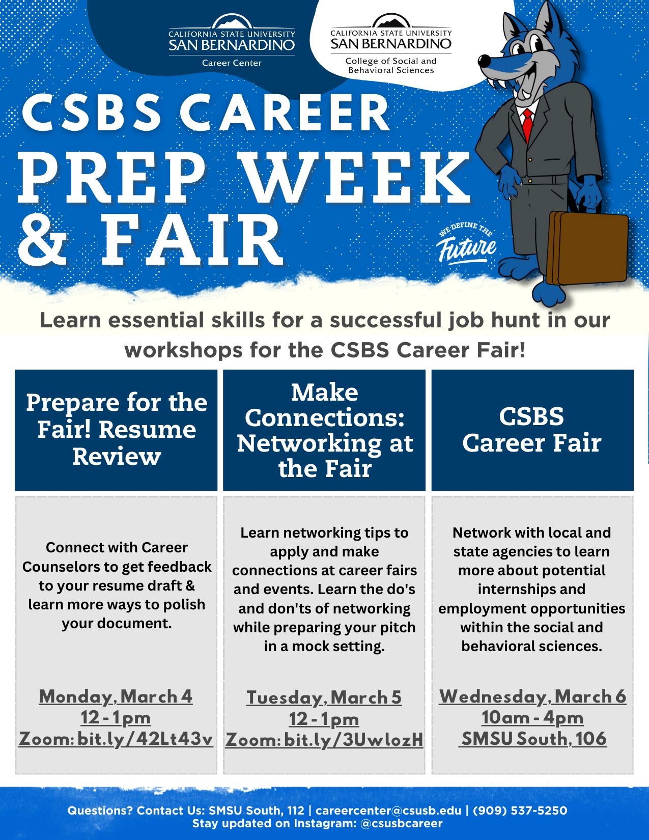 CSBS Career Fair Prep Week Flyer