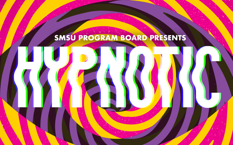 Text Reads: SMSU Program Board presents Hypnotic