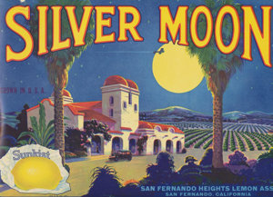 Silver Moon brand citrus label