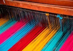 Image of colorful loom to represent lab project on cultural factors