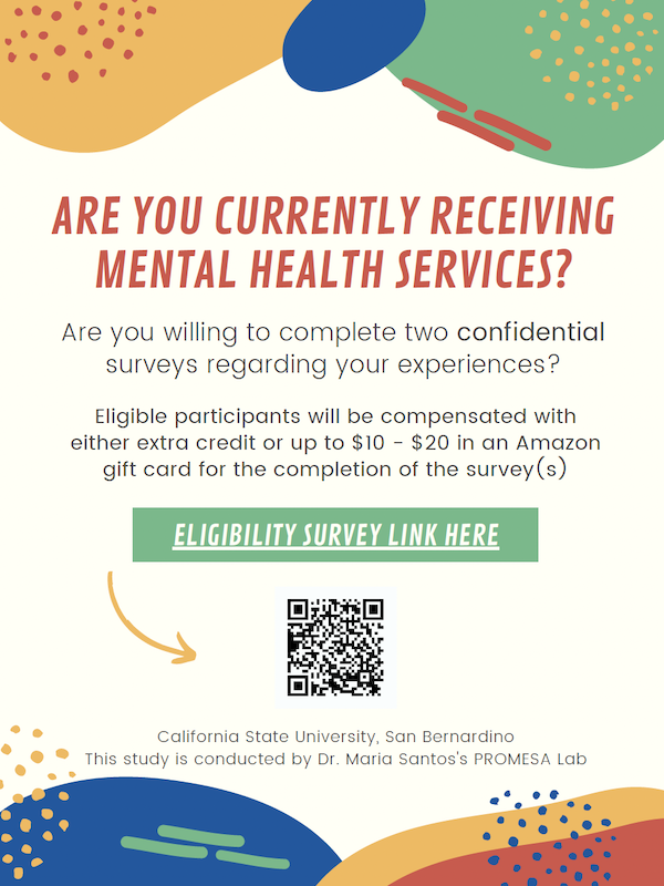 image of a study flyer for the mental health services study